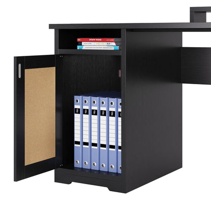 Bureau de jeu en forme de L Moasis, bureau d'ordinateur d'angle de 59 pouces avec support de moniteur