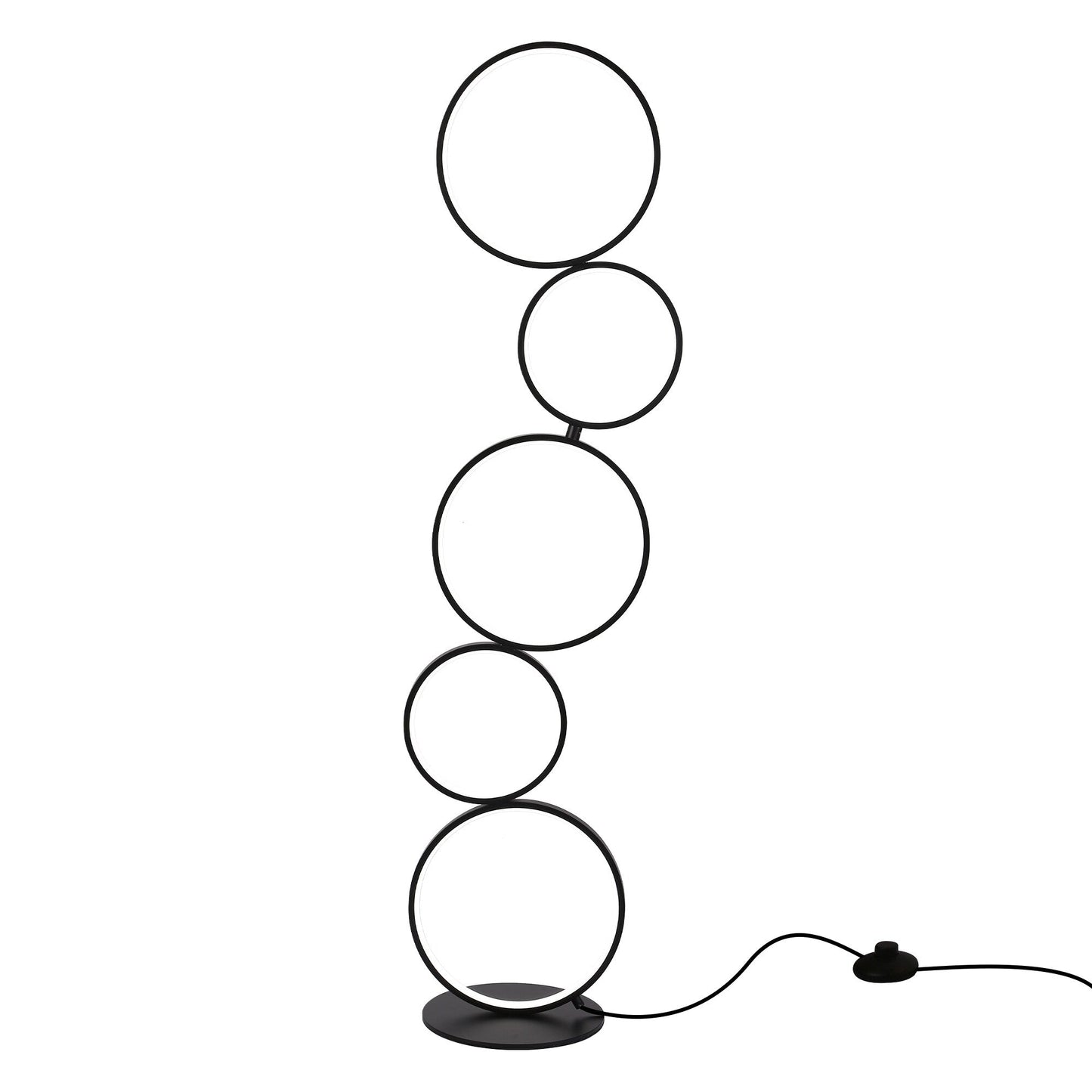 Lampe de sol LED moderne à intensité variable, lampe de coin à 3 intensités lumineuses avec 5 anneaux pour salon.