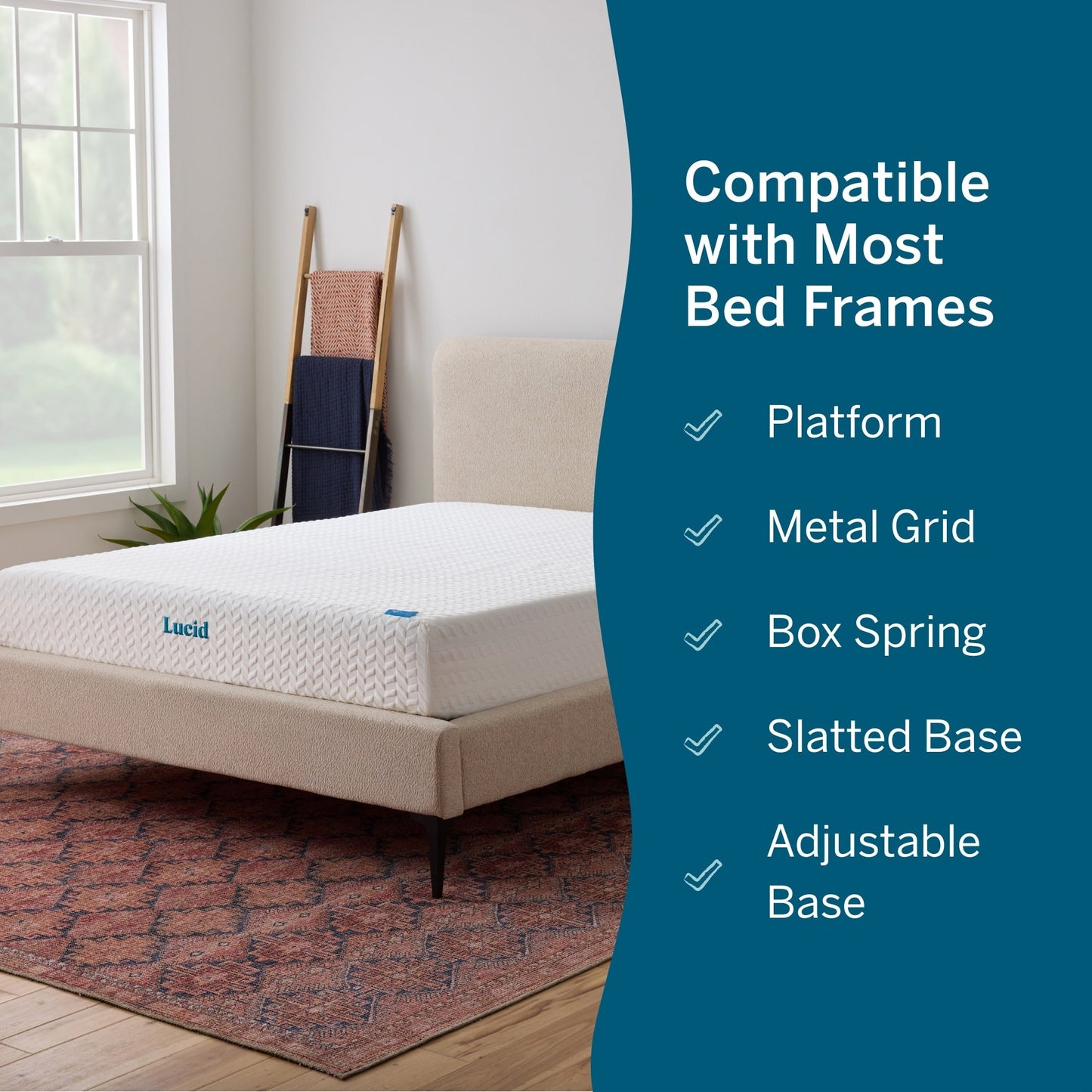 Lucid Matelas en mousse à mémoire de forme avec gel de luxe de 10 pouces