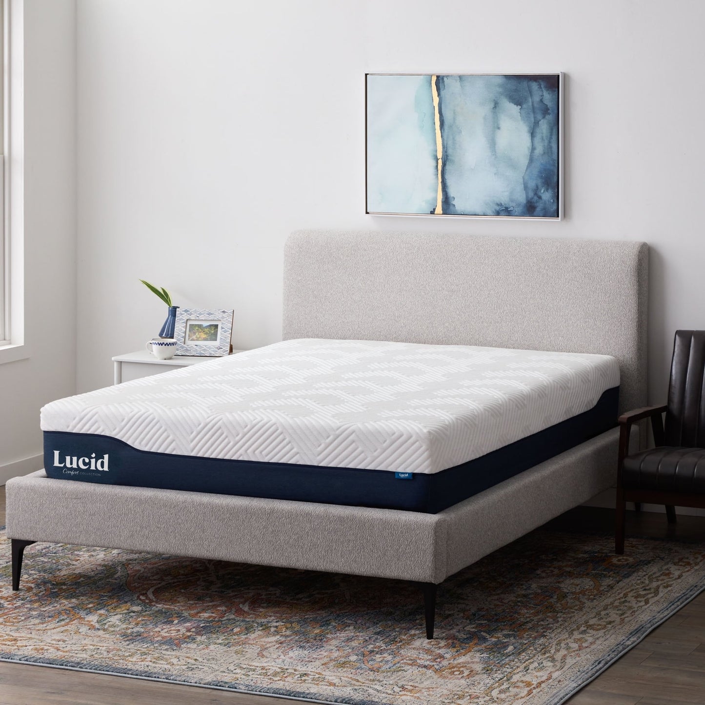 Matelas hybride Lucid de 30 cm (12 pouces) avec gel et aloe vera