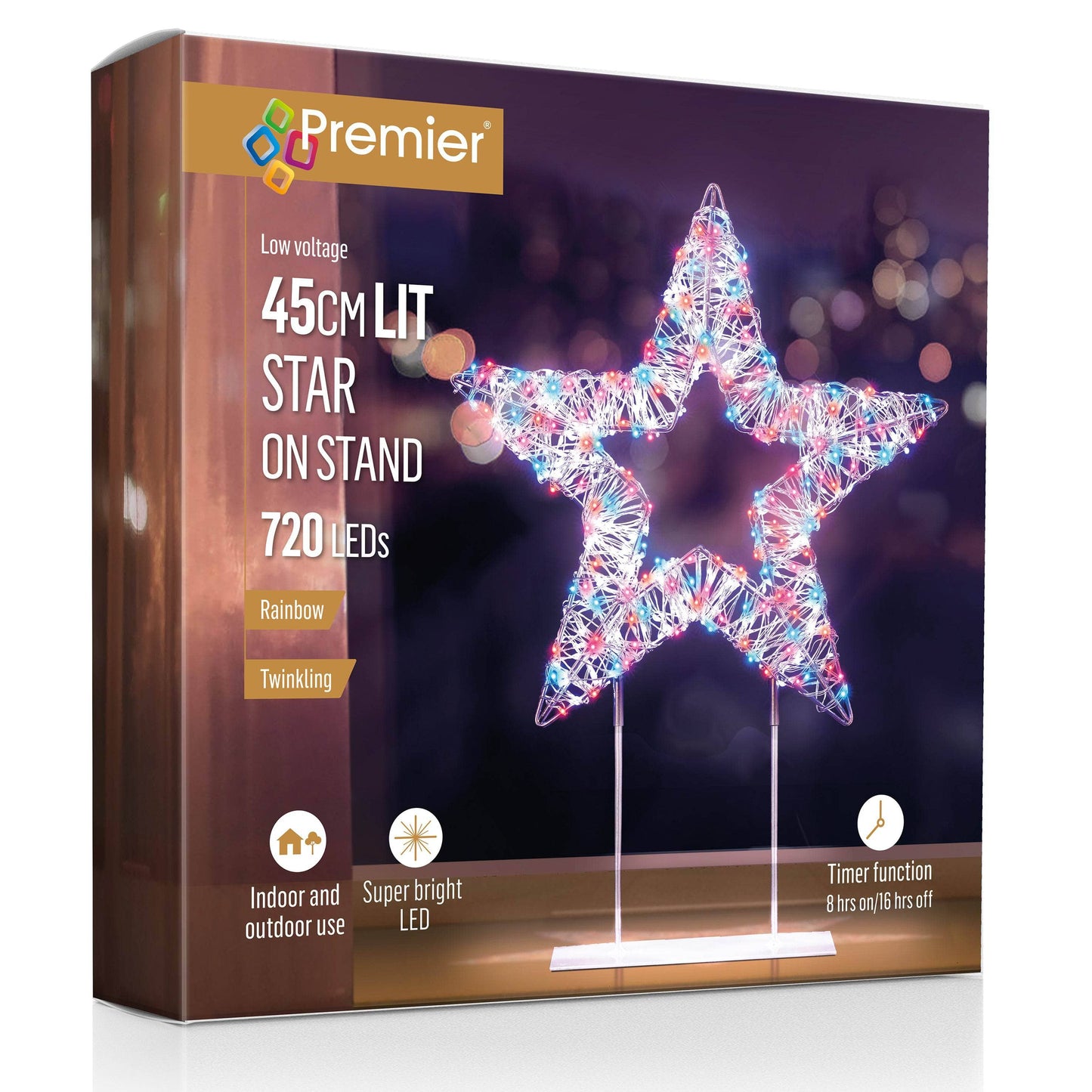 Rainbow Star Table Top LED Decoration - 45cm