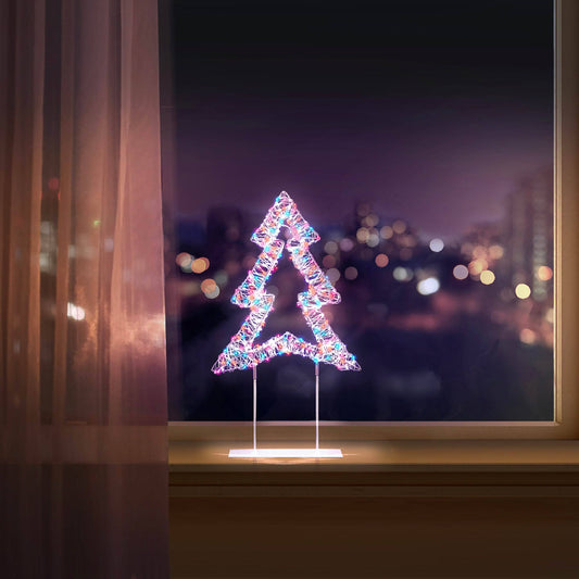Rainbow Christmas Tree Table Top LED Decoration - 45cm