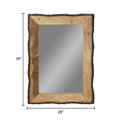 Lamont River of Goods Miroir mural rectangulaire en bois et verre, marron et beige - 39 x 1,25 x 28 pouces