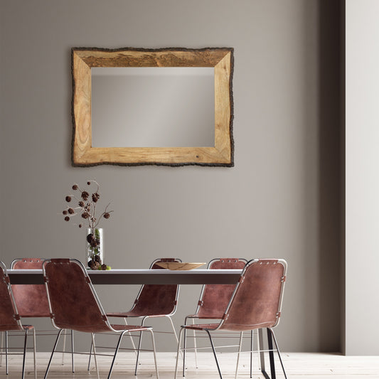Lamont River of Goods Miroir mural rectangulaire en bois et verre, marron et beige - 39 x 1,25 x 28 pouces