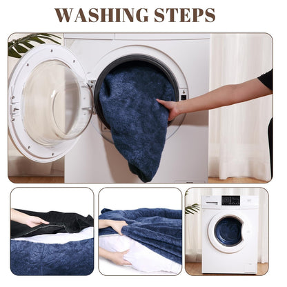 Grand lit pour chien, lit lavable de taille humaine avec housse amovible.