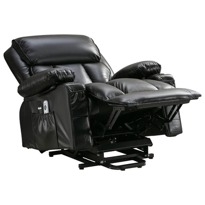 Large Power Lift Recliner Chair with Heat and 8-Point Massage - Remote Control, USB Port