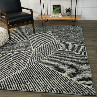 Larsen Modern Varied Stripes Area Rug