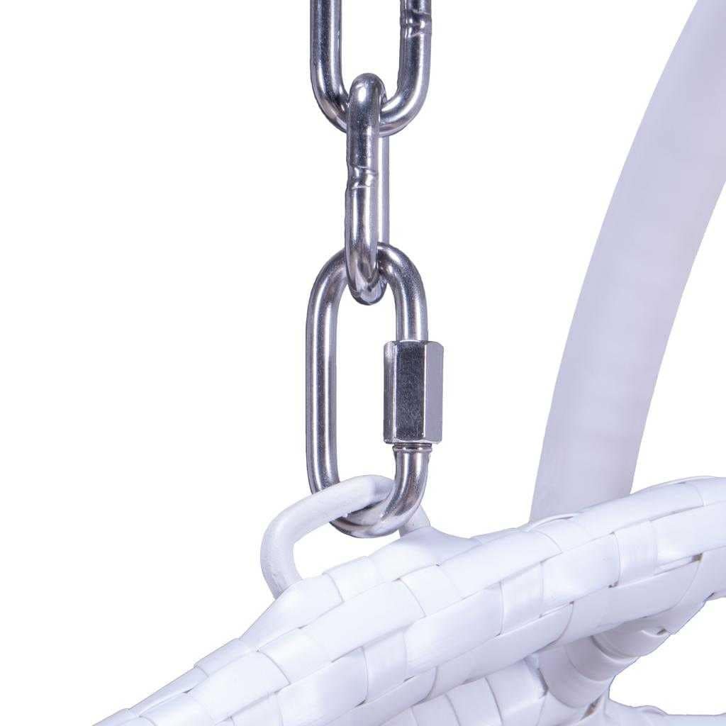 LeisureMod Chaise suspendue en forme d'œuf pour 2 personnes avec support - Hamac balançoire en rotin tressé pour intérieur/extérieur avec coussins