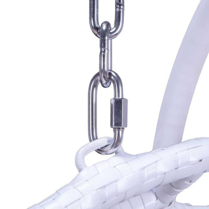 LeisureMod Chaise suspendue en forme d'œuf pour 2 personnes avec support - Hamac balançoire en rotin tressé pour intérieur/extérieur avec coussins