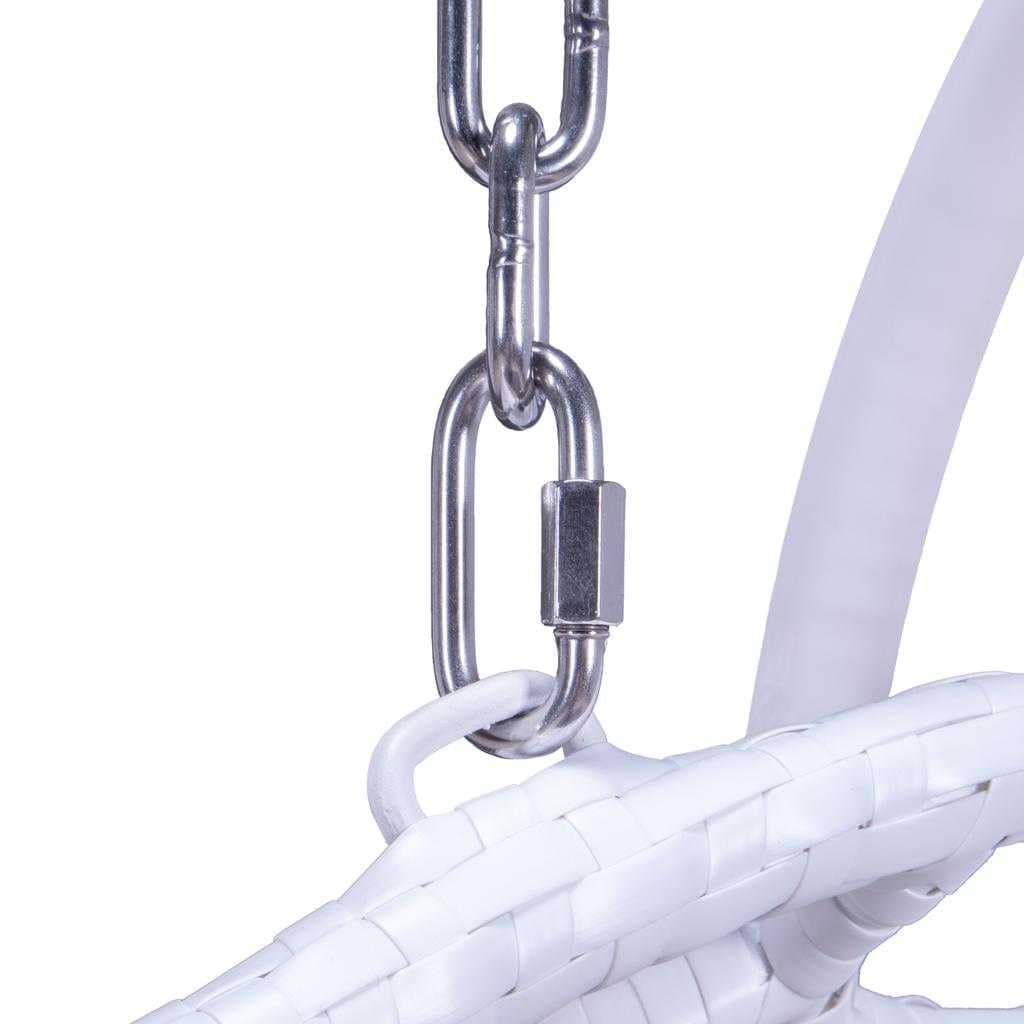 LeisureMod Chaise suspendue en forme d'œuf pour 2 personnes avec support - Hamac balançoire en rotin tressé pour intérieur/extérieur avec coussins