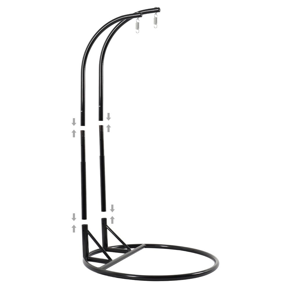 LeisureMod Chaise suspendue en forme d'œuf pour 2 personnes avec support - Hamac balançoire en rotin tressé pour intérieur/extérieur avec coussins