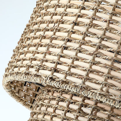 Luminaire à suspension à plusieurs niveaux en rotin Lennie, 4 lumières, 50 cm (20 po), avec abat-jour noir - 50 cm (20 po) L - 50 cm (20 po) L