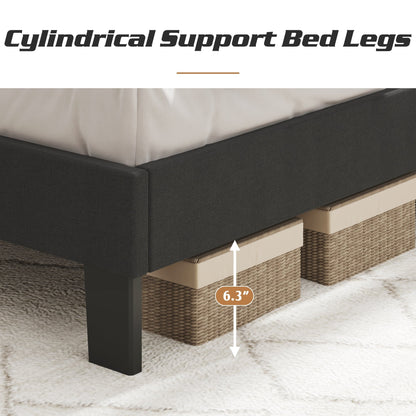 Lifezone - Cadre de lit plateforme à plateforme réglable, taille Queen, avec revêtement en tissu