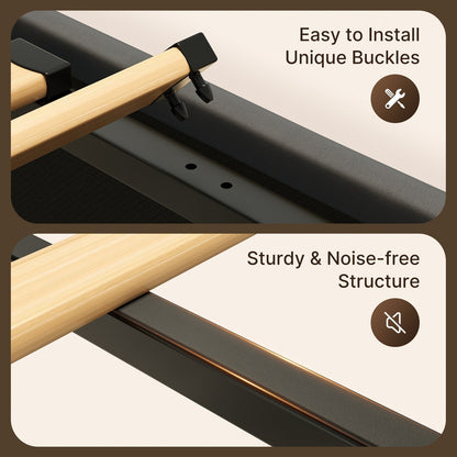 Cadre de lit coffre relevable, cadre de lit plateforme capitonné avec système de rangement hydraulique et tête de lit.