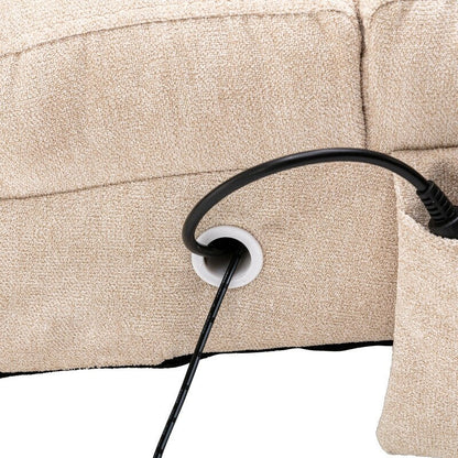 Linen Massage recliner Interior with remote control, ergonomic electric massage recliner, 5 modes