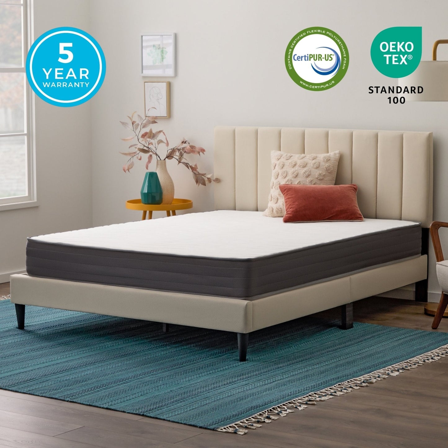 Matelas hybride en mousse à mémoire de forme au gel ferme de 20 cm (8 po) Linenspa