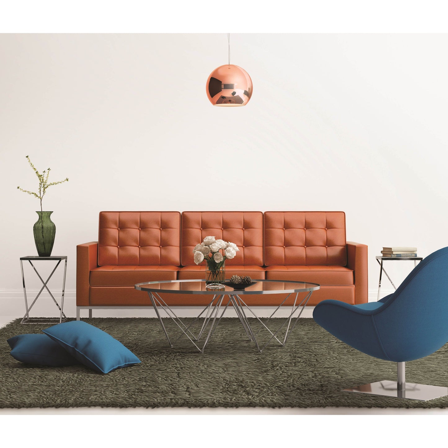 Linon Flokati Wool Thick Area Rug