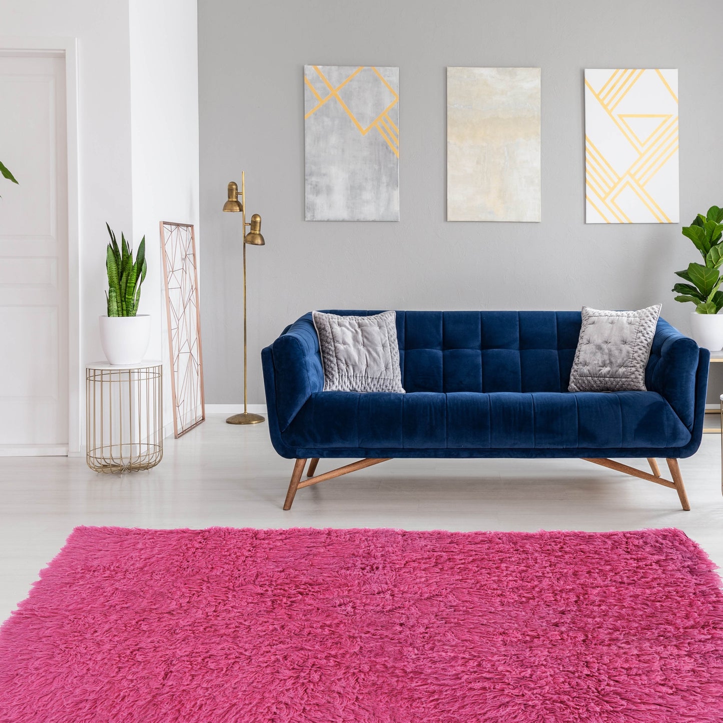 Linon Flokati Wool Thick Area Rug