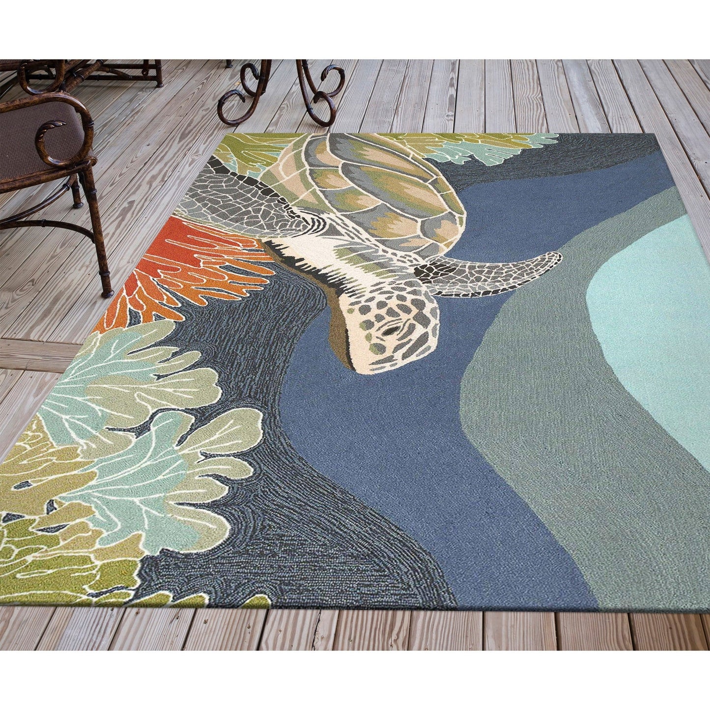 Liora Manne Ravella Akumal Indoor/Outdoor Rug Ocean