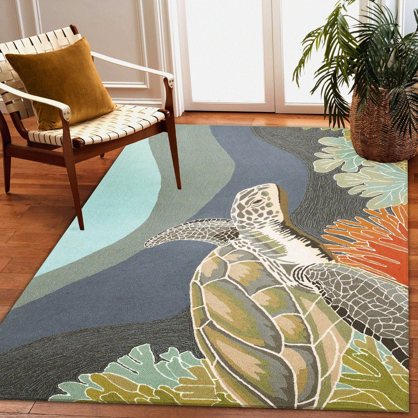 Liora Manne Ravella Akumal Indoor/Outdoor Rug Ocean