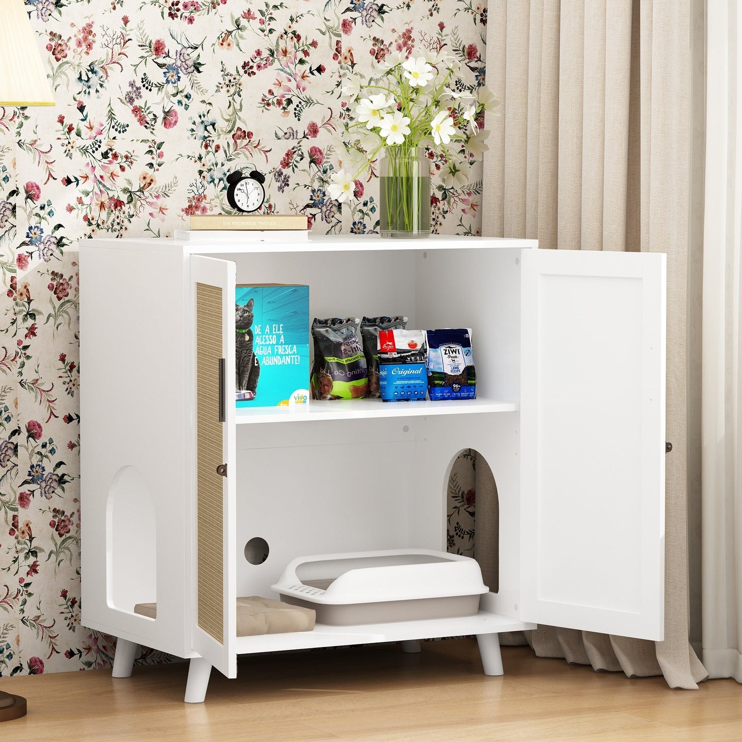 Abri pour litière, meuble pour litière de chat, table d'appoint, table de canapé