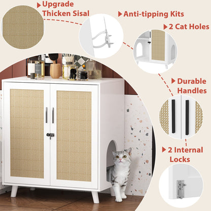 Abri pour litière, meuble pour litière de chat, table d'appoint, table de canapé