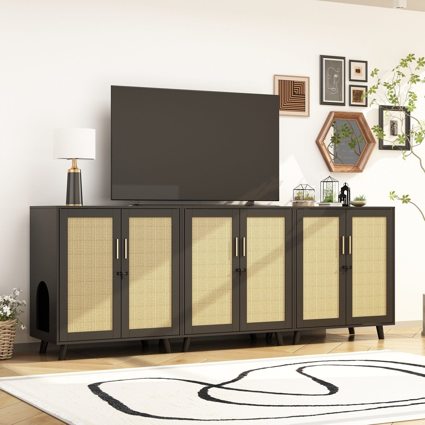 Abri pour litière, meuble pour litière de chat, table d'appoint, table de canapé