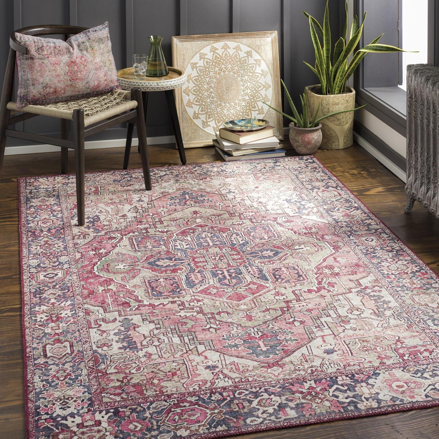 Livabliss Iris Updated Traditional Medallion Area Rug