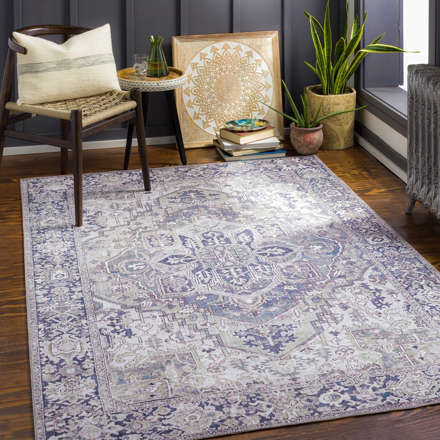 Livabliss Iris Updated Traditional Medallion Area Rug