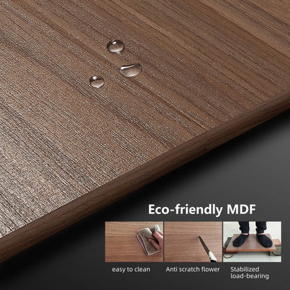 Meuble TV style Mid-Century Modern avec 4 portes et rangements, compatible avec les télévisions jusqu'à 100 pouces, meuble de salon multimédia.