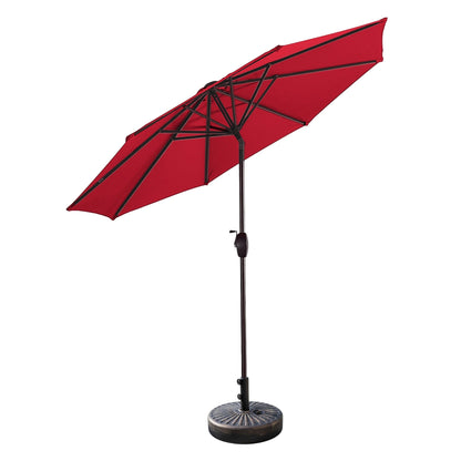 Parasol de terrasse Lopes de 2,7 m avec socle à poids bronze inclus.