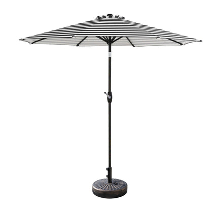 Parasol de terrasse Lopes de 2,7 m avec socle à poids bronze inclus.