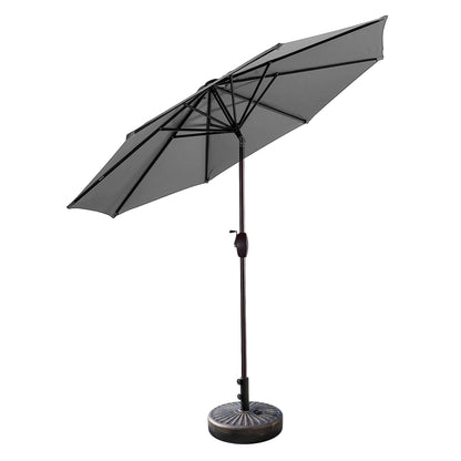 Parasol de terrasse Lopes de 2,7 m avec socle à poids bronze inclus.