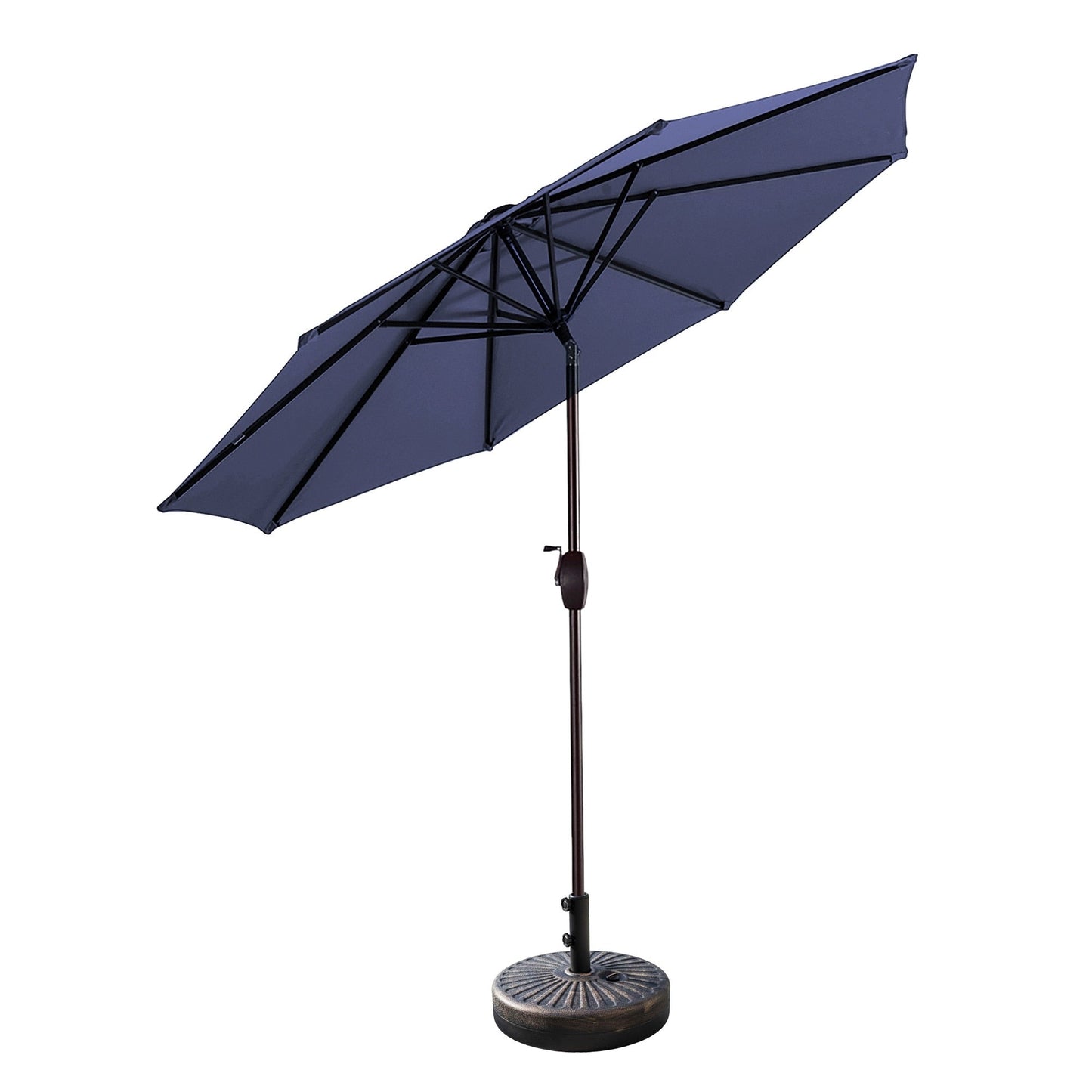 Parasol de terrasse Lopes de 2,7 m avec socle à poids bronze inclus.