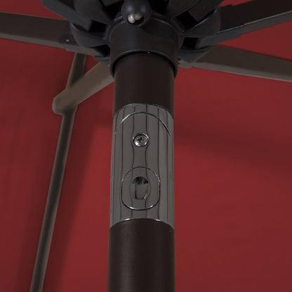 Parasol de terrasse Lopes de 2,7 m avec socle à poids bronze inclus.