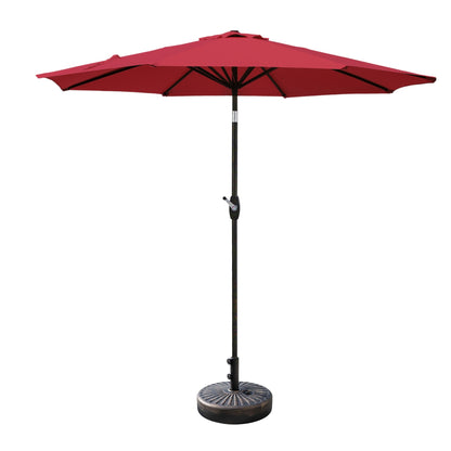 Parasol de terrasse Lopes de 2,7 m avec socle à poids bronze inclus.