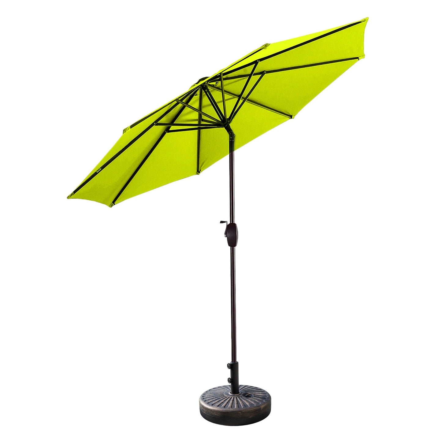 Parasol de terrasse Lopes de 2,7 m avec socle à poids bronze inclus.