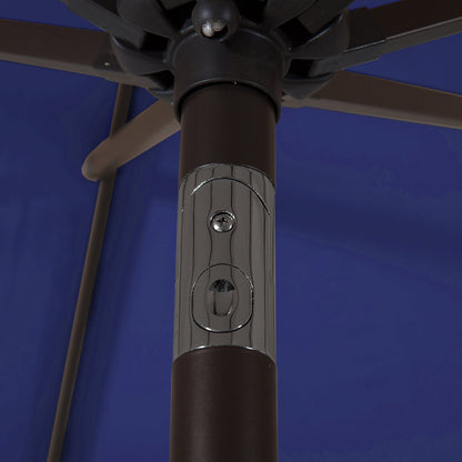 Parasol de terrasse Lopes de 2,7 m avec socle à poids bronze inclus.