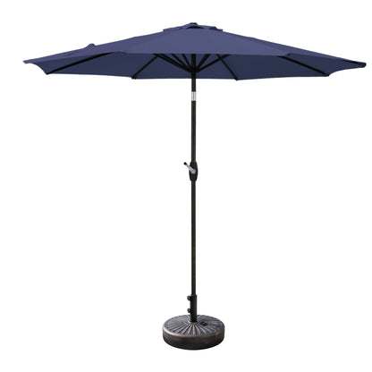 Parasol de terrasse Lopes de 2,7 m avec socle à poids bronze inclus.