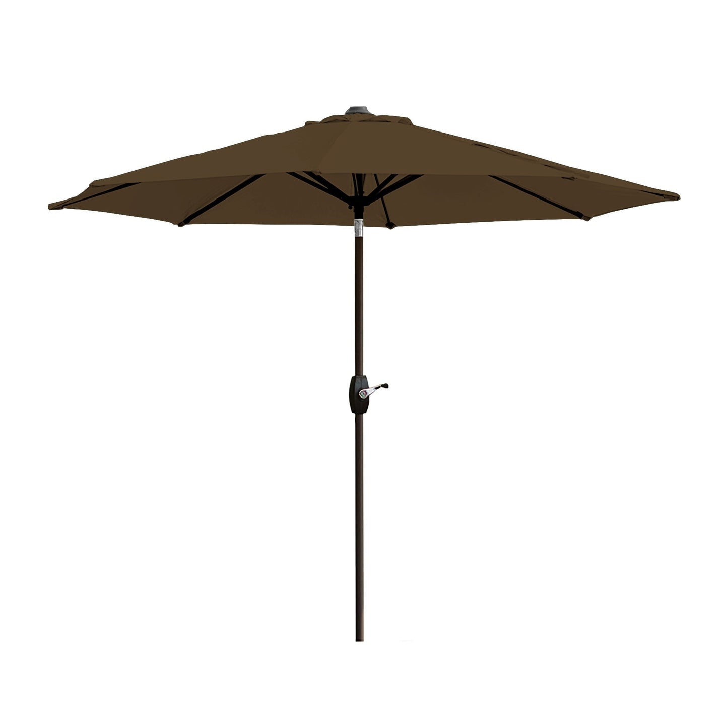 Parasol de terrasse Lopes de 2,7 m avec socle à poids bronze inclus.