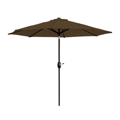 Parasol de terrasse Lopes de 2,7 m avec socle à poids bronze inclus.