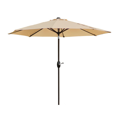 Parasol de terrasse Lopes de 2,7 m avec socle à poids bronze inclus.