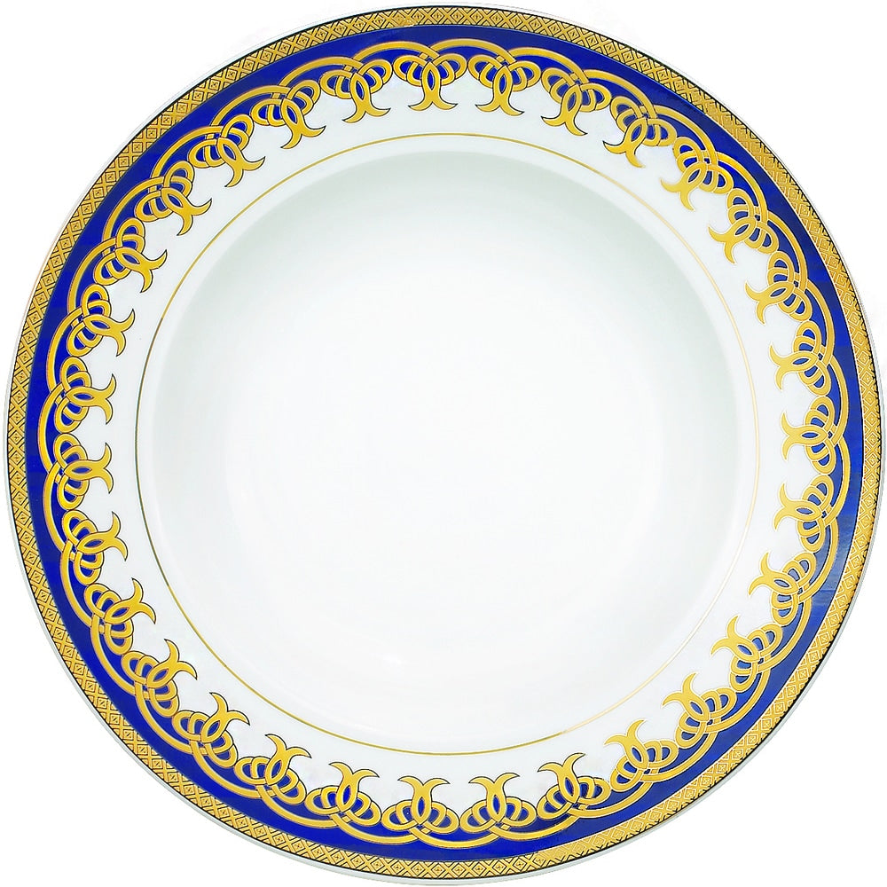 Service de table en porcelaine Lorren Home Trends, 57 pièces, avec accents dorés et bleus
