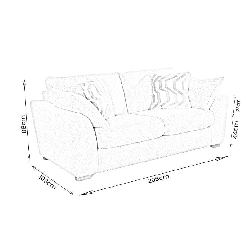 Louisiana 2.5 Seater Sofa - Grey