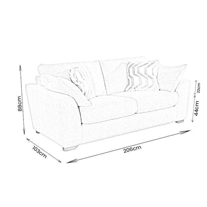 Louisiana 2.5 Seater Sofa - Grey