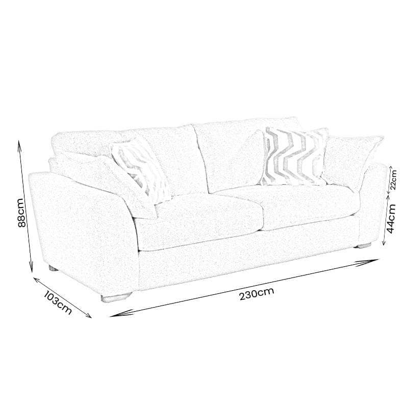 Louisiana 3 Seater Sofa - Grey