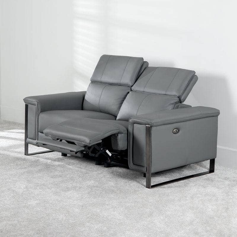 Lucca 2 Seater Power Recliner Sofa - Grey