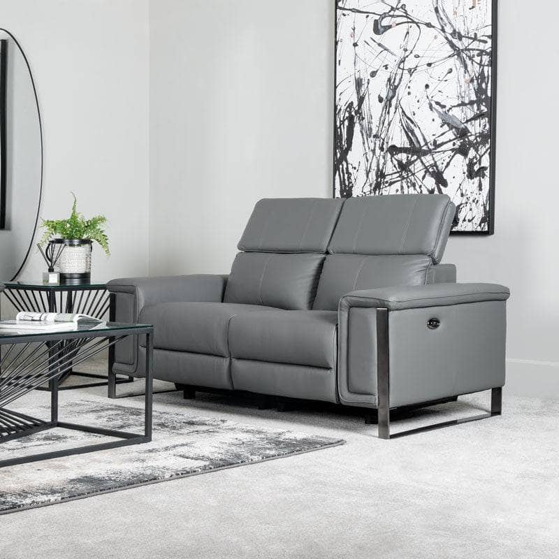 Lucca 2 Seater Power Recliner Sofa - Grey