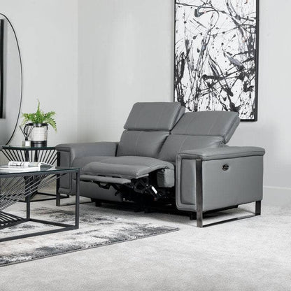 Lucca 2 Seater Power Recliner Sofa - Grey