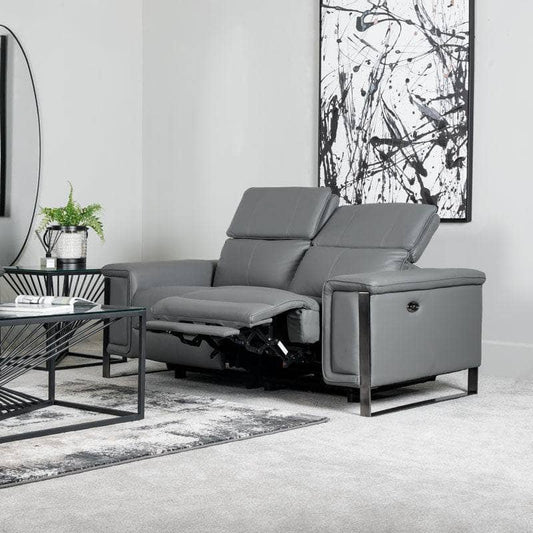 Lucca 2 Seater Power Recliner Sofa - Grey